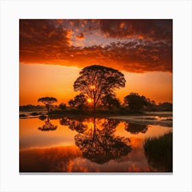 Sunset In The Savannah Canvas Print