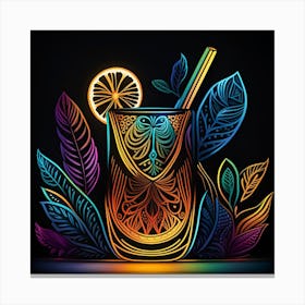 Neon Cocktail Canvas Print