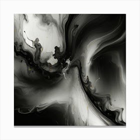 Abstract Black And White Painting 3 Canvas Print