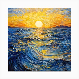 Sunset Over The Ocean 7 Canvas Print