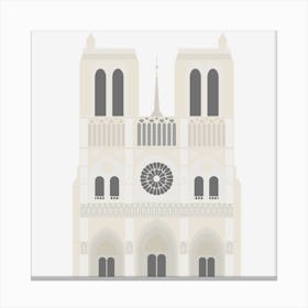 Notre Dame Cathedral De Paris Illustration building Canvas Print