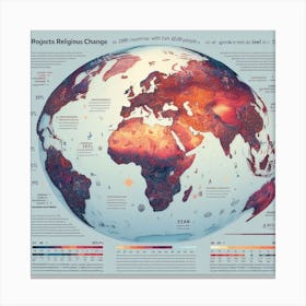 World Map Infographic Canvas Print