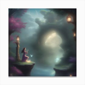 Fairytale Girl In The Forest Canvas Print