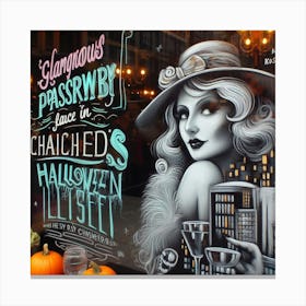 Halloween Window Art 1 Canvas Print