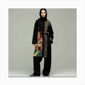 Muslim Woman Wearing Abaya Canvas Print