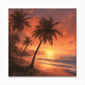 Sunset At The Beach Canvas Print