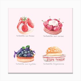 French Pastries 2 Square Canvas Print