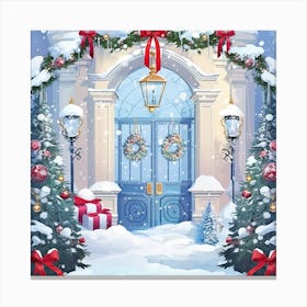 Christmas Door 3 Canvas Print