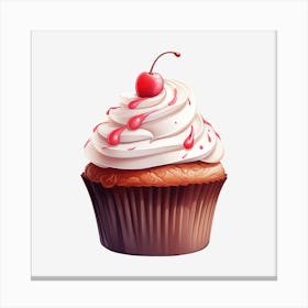 Cupcake With Cherry 22 Canvas Print