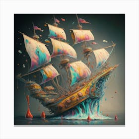 Ship with a splash of colour 7 Canvas Print