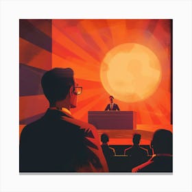 Illustration Of A Business Meeting Canvas Print