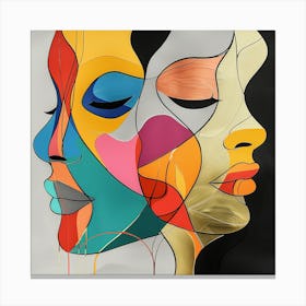 Abstract Of Women'S Faces - Colour faces, colorful cubism, cubism, cubist art,    abstract art, abstract painting  city wall art, colorful wall art, home decor, minimal art, modern wall art, wall art, wall decoration, wall print colourful wall art, decor wall art, digital art, digital art download, interior wall art, downloadable art, eclectic wall, fantasy wall art, home decoration, home decor wall, printable art, printable wall art, wall art prints, artistic expression, contemporary, modern art print, Canvas Print