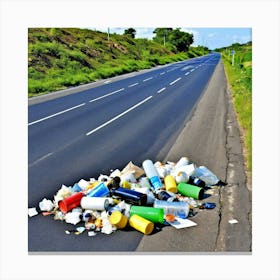 Garbage On The Road 12 Canvas Print