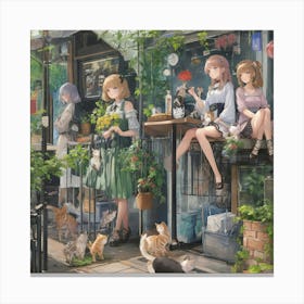 Cat Cafe Canvas Print