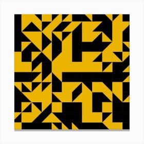 Black And Yellow Squares Canvas Print