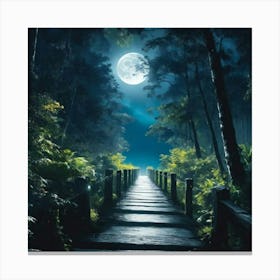 Full Moon In The Forest Canvas Print