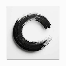 Black Brush Strokes On White Background Canvas Print