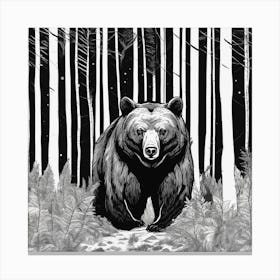 Bear In The Woods 4 Canvas Print