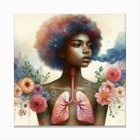 Lungs And Flowers Canvas Print