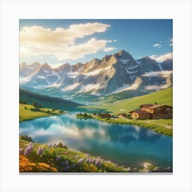Default As The Morning Sun Casts Its Golden Rays Over The Alps 2 (1) Canvas Print