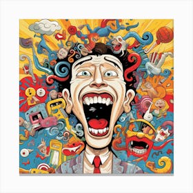 Man With A Mouth Full Of Things Canvas Print