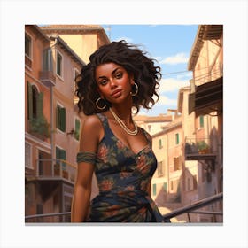 Black Girl In A Dress Canvas Print