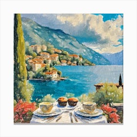 Breakfast for two at Lake Como Canvas Print