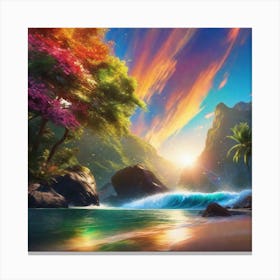 Sunset On The Beach 30 Canvas Print