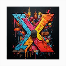 Graffiti Letter X Canvas Print