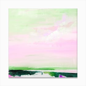 Pink and green sea Canvas Print