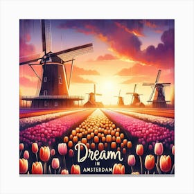 Dream In Amsterdam Wall Print Art A Serene And Enchanting Depiction Of Amsterdam S Countryside, Perfect For Adding A Touch Of Tranquility And Charm To Any Space Canvas Print