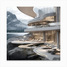 Futuristic Hotel In Norway Canvas Print