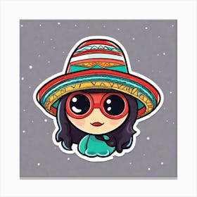 Mexico Hat Sticker 2d Cute Fantasy Dreamy Vector Illustration 2d Flat Centered By Tim Burton (33) Canvas Print