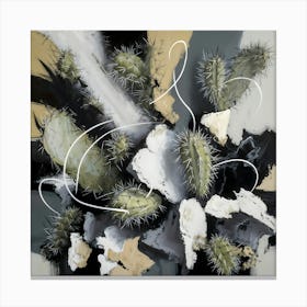 Abstract Cactus Plants In Desert Themed Vibes Canvas Print