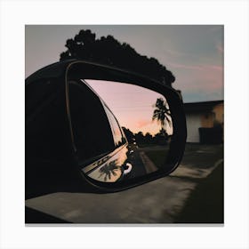 Sunset In The Rear View Mirror Canvas Print