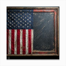 An Antique American Flag Resplendent With Immaculate Red Stars Scattered Against A Deep Blue Backgr (4) Canvas Print