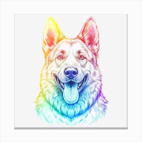 Rainbow German Shepherd Dog 2 Canvas Print