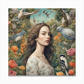 873984 A Beautiful Woman In A Garden Filled With Trees An Xl 1024 V1 0 Canvas Print