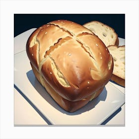 Bread On A Plate Canvas Print