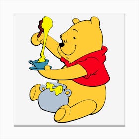 Winnie The Pooh and honey Canvas Print