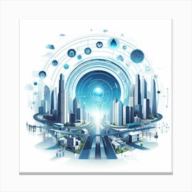 Futuristic Cityscape 4 Canvas Print