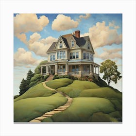 House On The Hill Art Print 2 Canvas Print