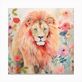 Lion In Bloom Canvas Print