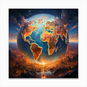 Earth In Flames 2 Canvas Print