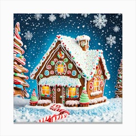 Christmas Gingerbread House Canvas Print