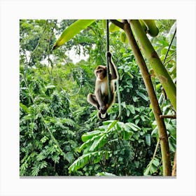 Monkey In The Jungle 1 Canvas Print