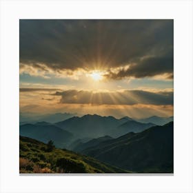 Sunrise Over Mountains Canvas Print