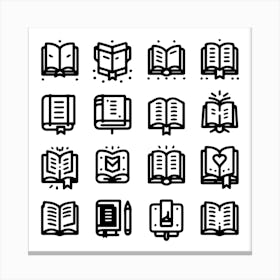 Book Icons Set Web Icons Design Collection (6) Canvas Print