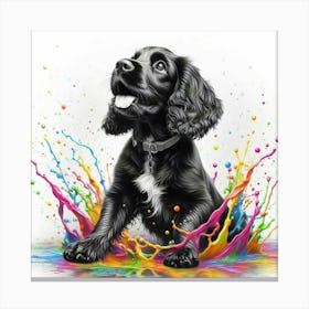 Splatter Dog Canvas Print