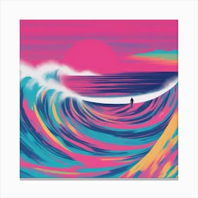 Minimalism Masterpiece, Trace In The Waves To Infinity + Fine Layered Texture + Complementary Cmyk C (34) Canvas Print